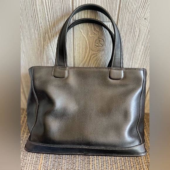 Vintage Coach Bleecker Street handbag. Made in USA 🇺🇸 outside pocket, dk gray - Picture 2 of 15